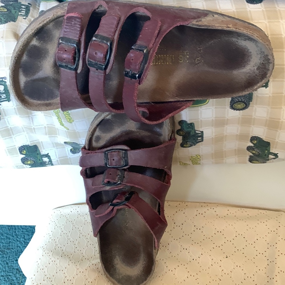 Birkenstock Leather Florida 38 R Maroon
